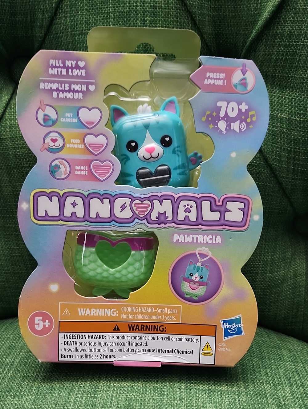 Hasbro NanoMals Pawtricia Interactive Small Pet Toy - Teal and Green